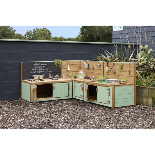 Country green corner outdoor mud kitchen - NEW Design