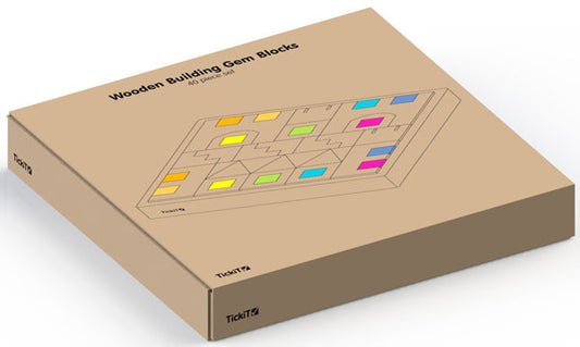 Wooden building block with Gems