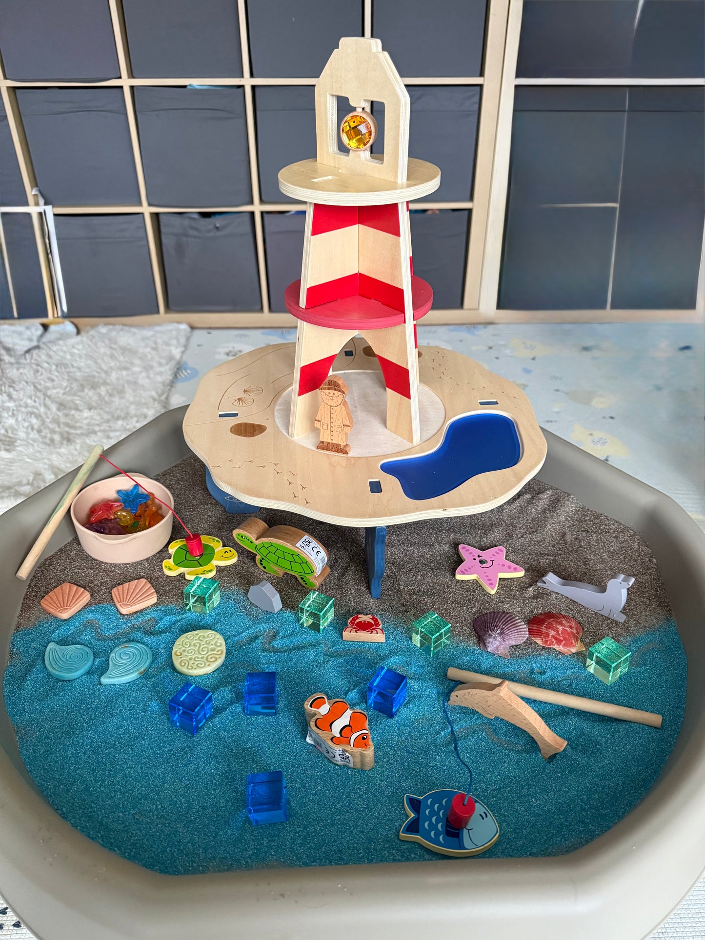 Lighthouse island wooden play set