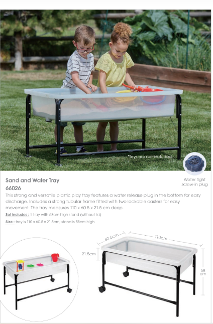 Clear Water Tray with 58cm Black Stand