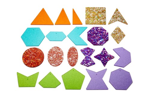 Rainbow Glitter Shapes - Pk21 - Edutrayplay ltd