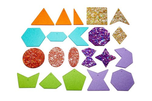 Rainbow Glitter Shapes - Pk21 - Edutrayplay ltd