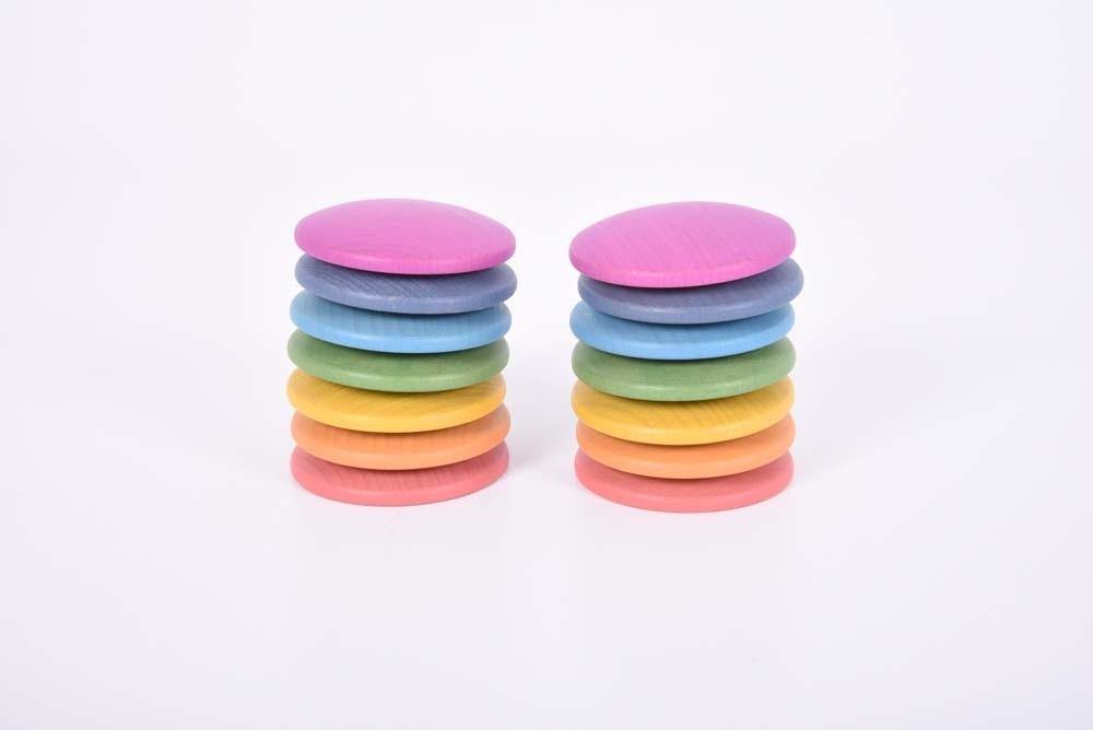 beechwood rainbow wooden discs - Edutrayplay ltd