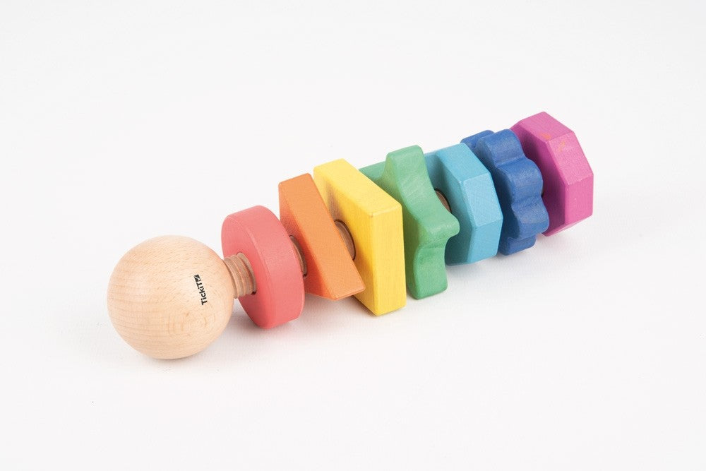 Rainbow wooden shape twister - Edutrayplay ltd