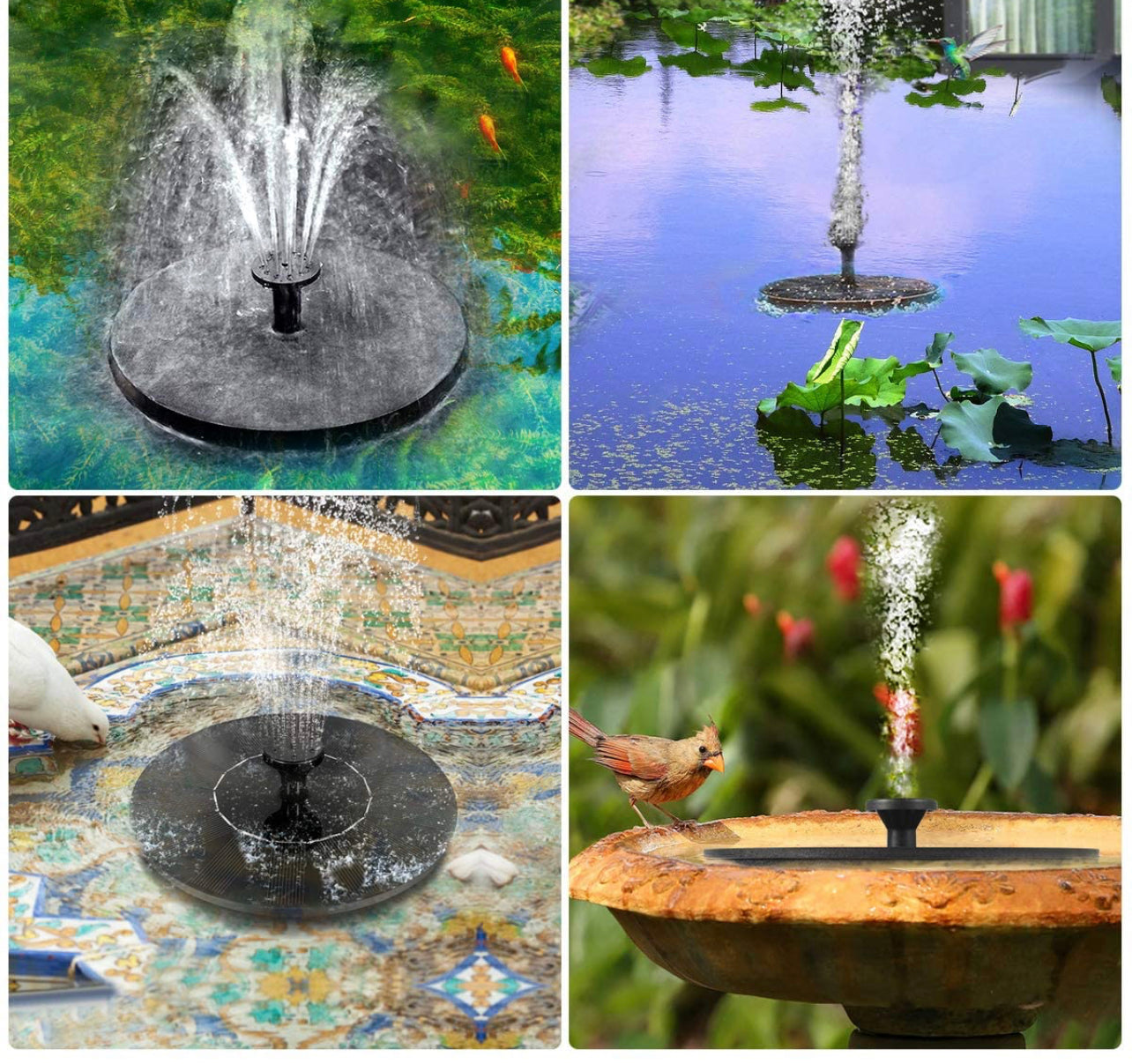 Solar panelled water feature