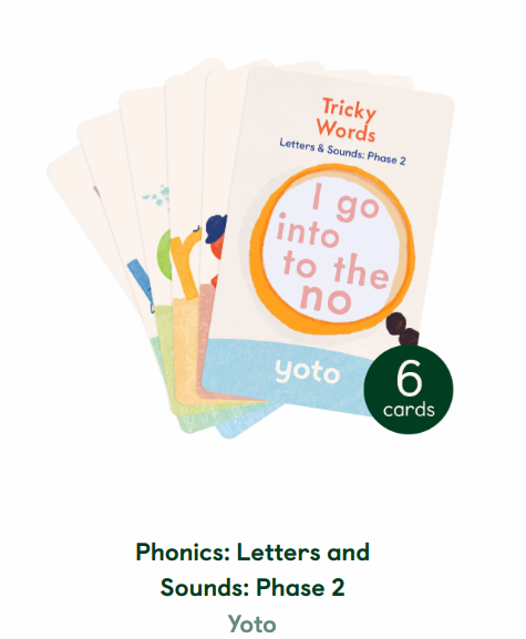 Phonics. phase 1 - sounds, level 2 and tricky words level 3 - Yoto
