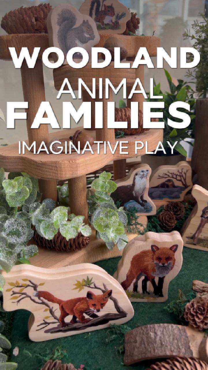 Woodland Animal Families Wooden Characters - NEW