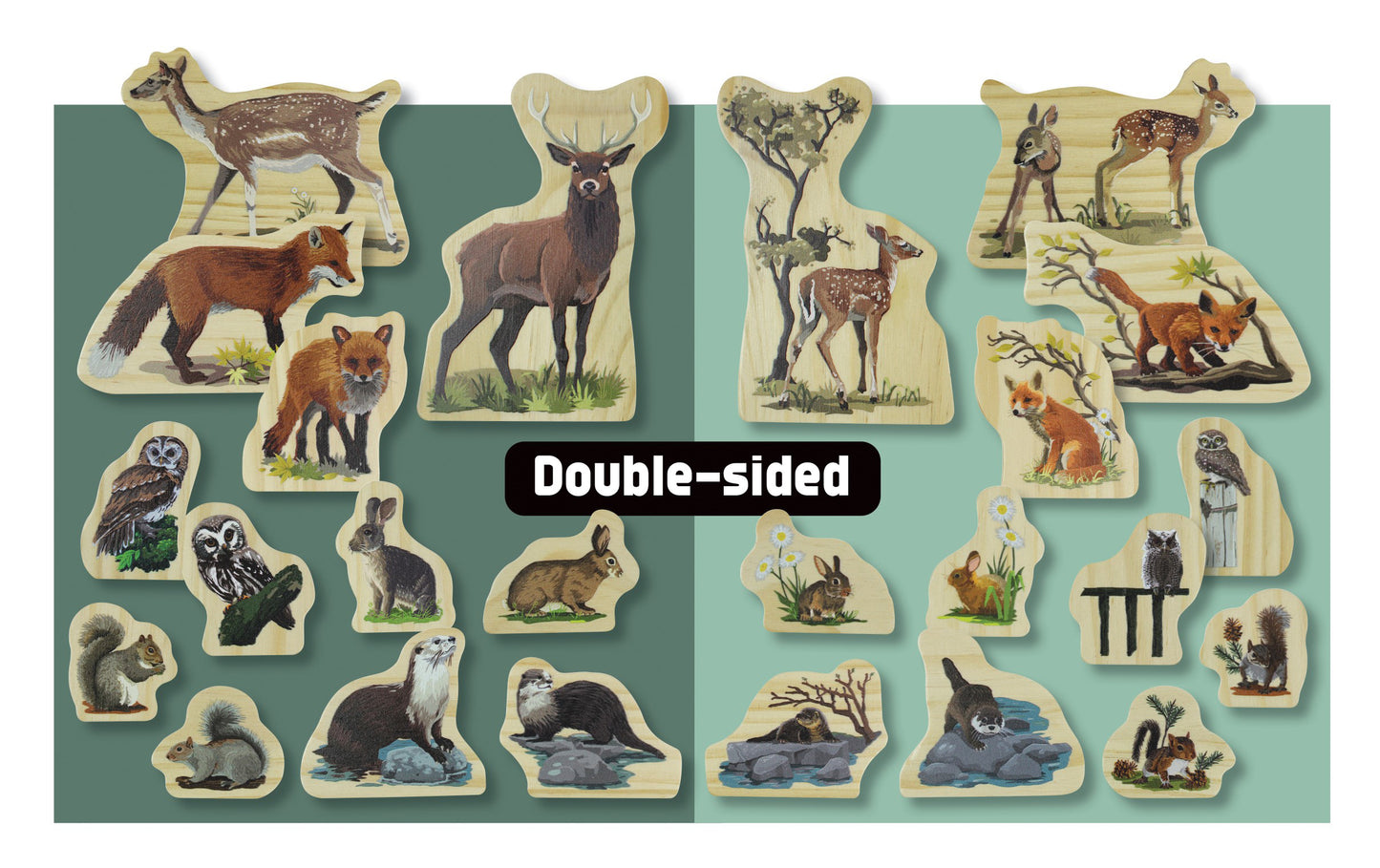 Woodland Animal Families Wooden Characters - NEW