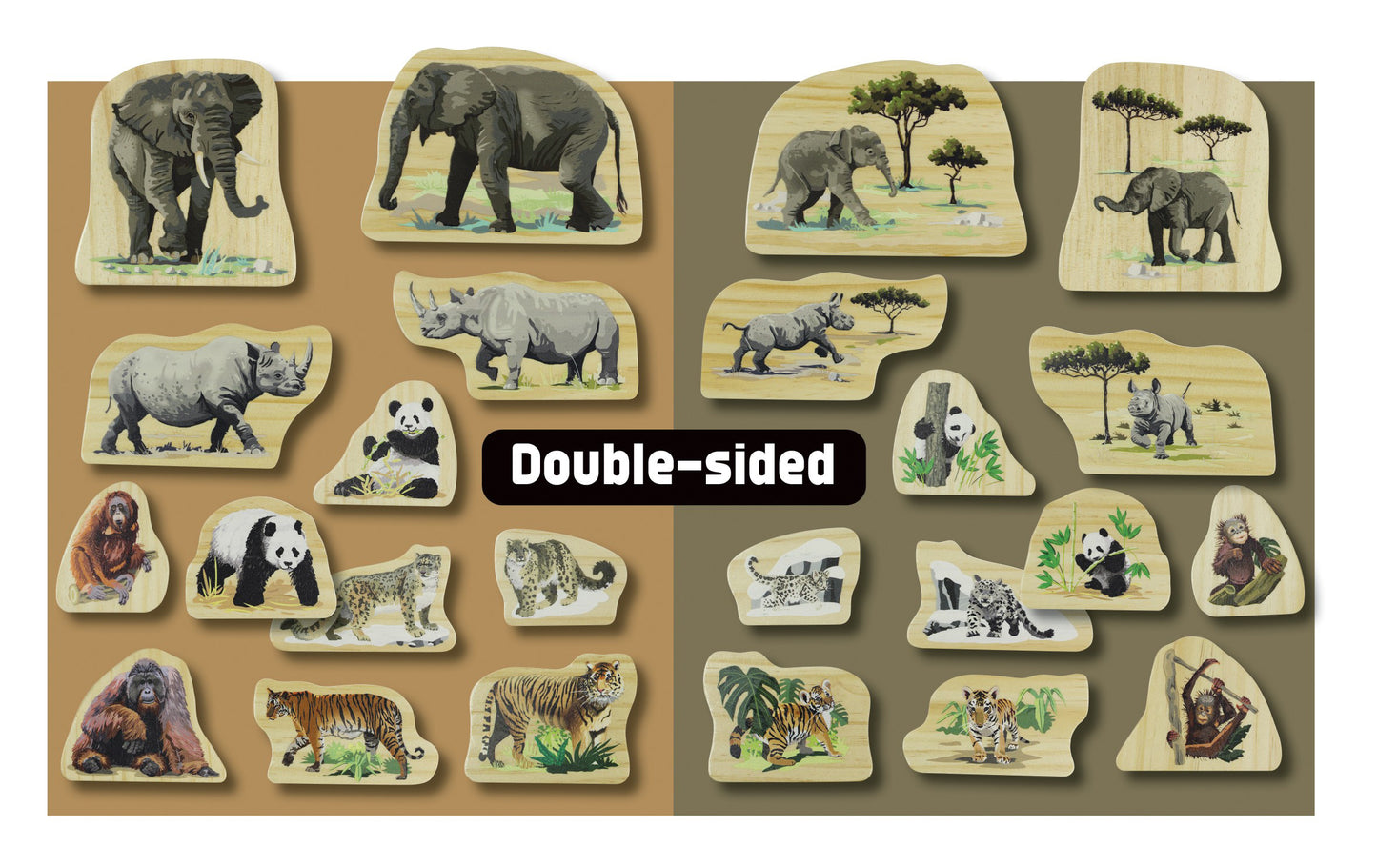 Endangered wooden play animals -= NEW pre order for Feb del