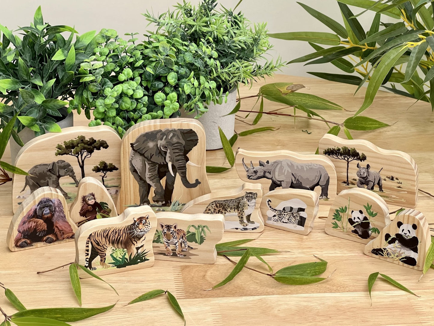 Endangered wooden play animals -= NEW pre order for Feb del