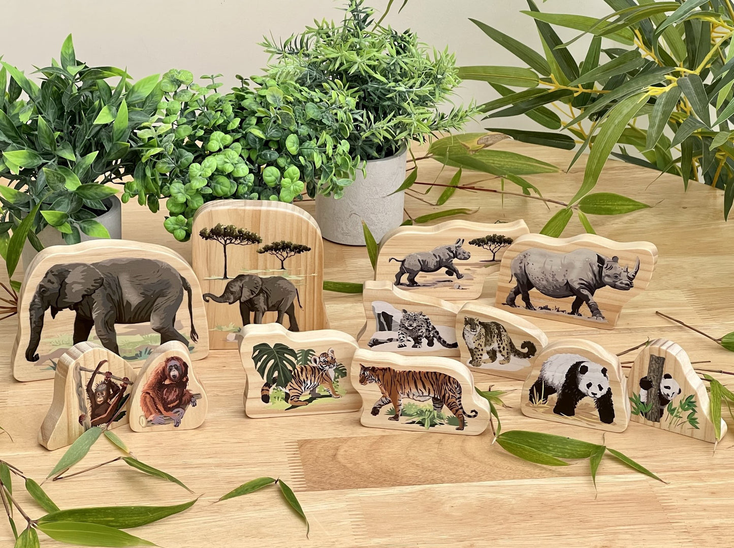 Endangered wooden play animals -= NEW pre order for Feb del