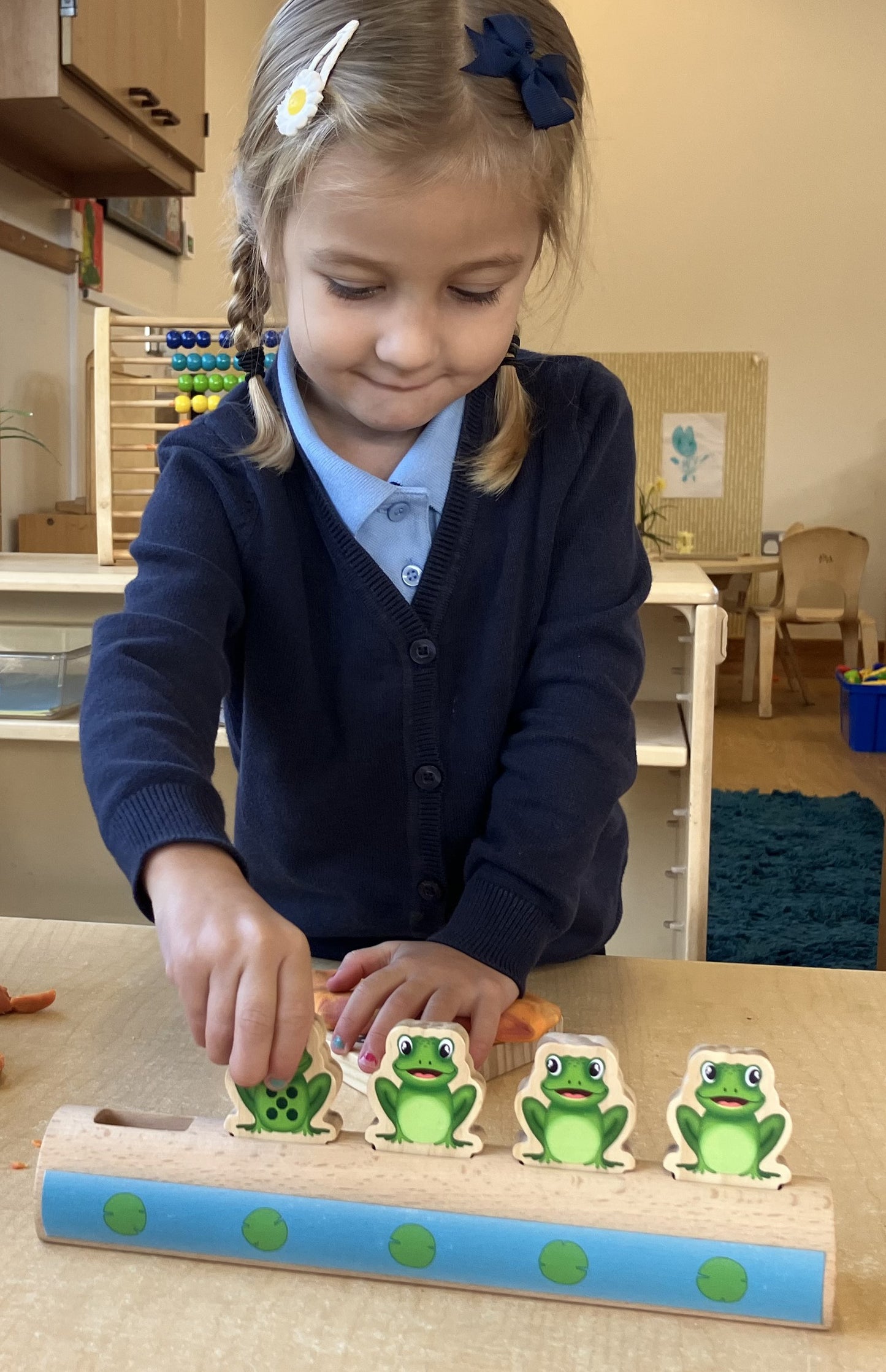 Five Frogs on a log counting, maths, rhyme, small world NEW