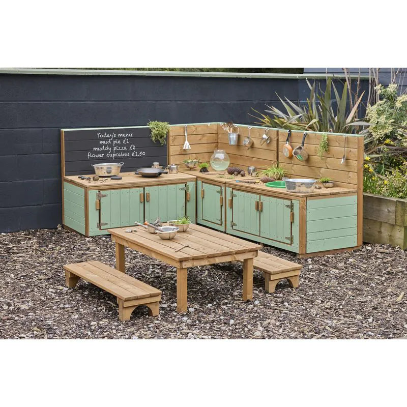 Country green corner outdoor mud kitchen - NEW Design