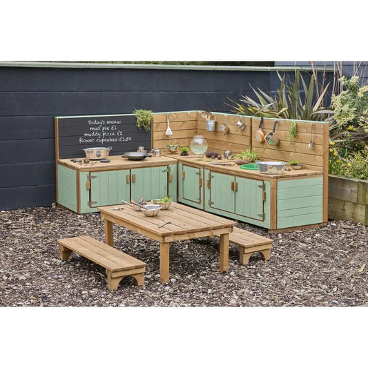 Country green corner outdoor mud kitchen - NEW Design