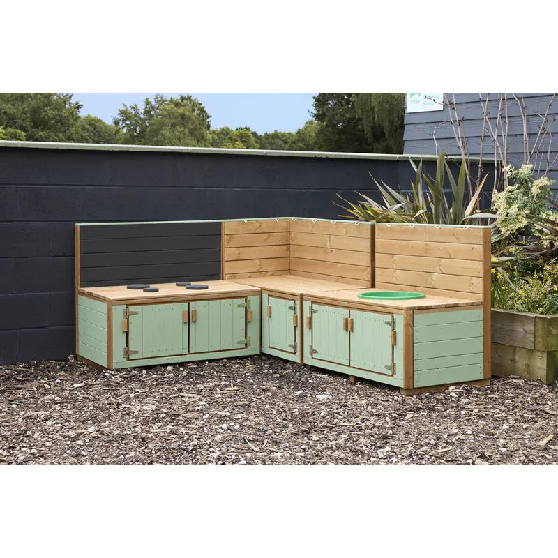 Country green corner outdoor mud kitchen - NEW Design