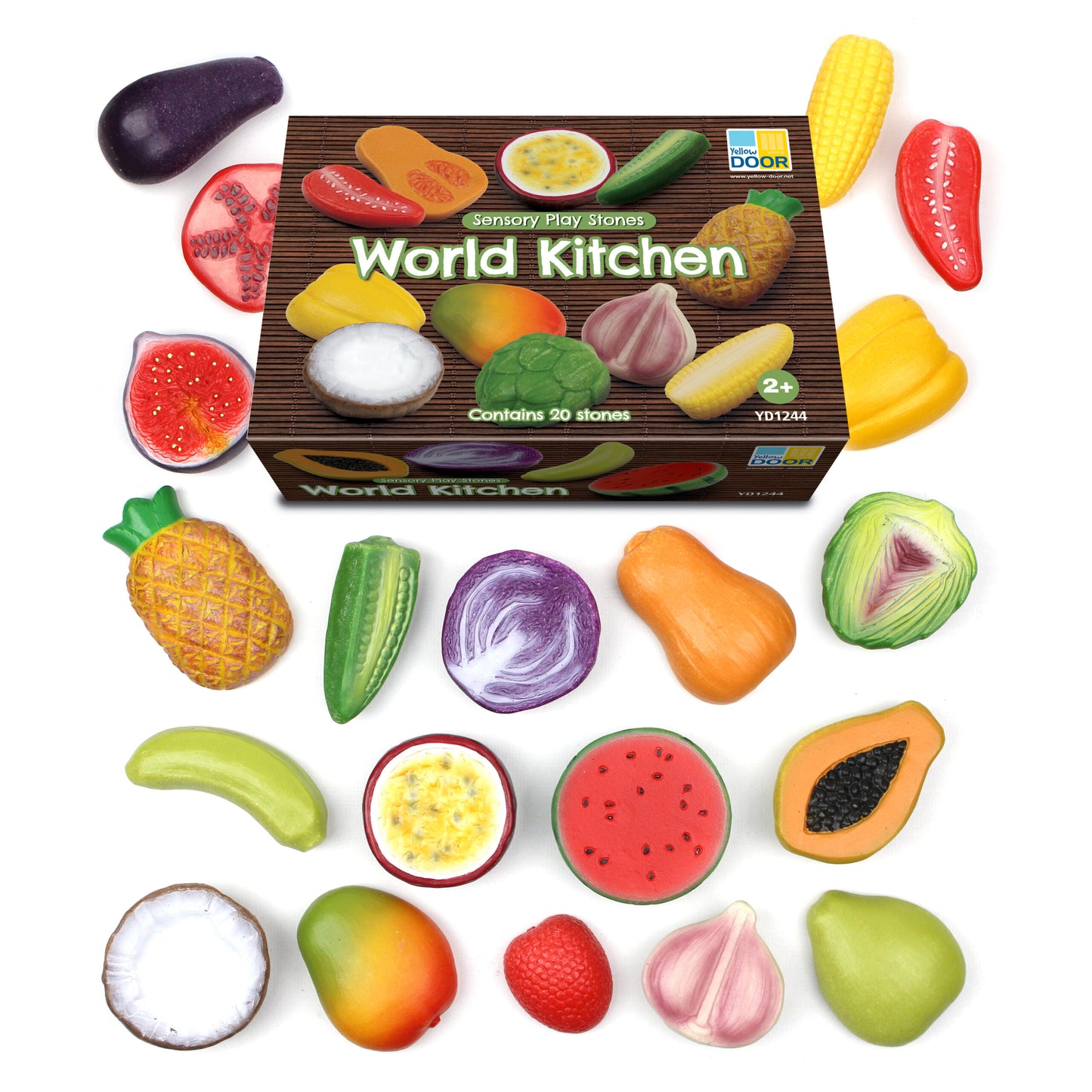 World kitchen sensory food play stones