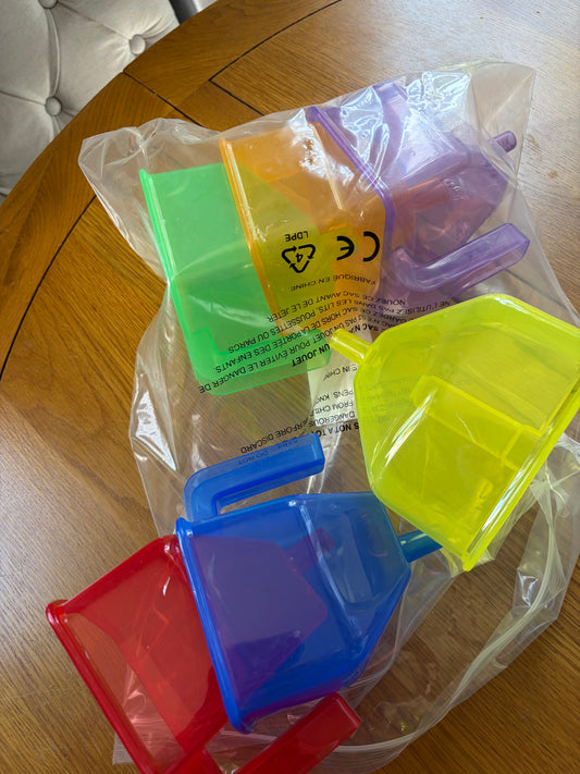 Six rainbow translucent funnels sale clearance