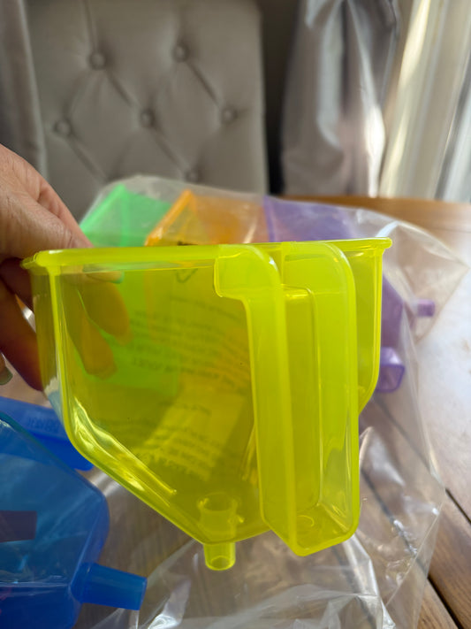 Six rainbow translucent funnels sale clearance