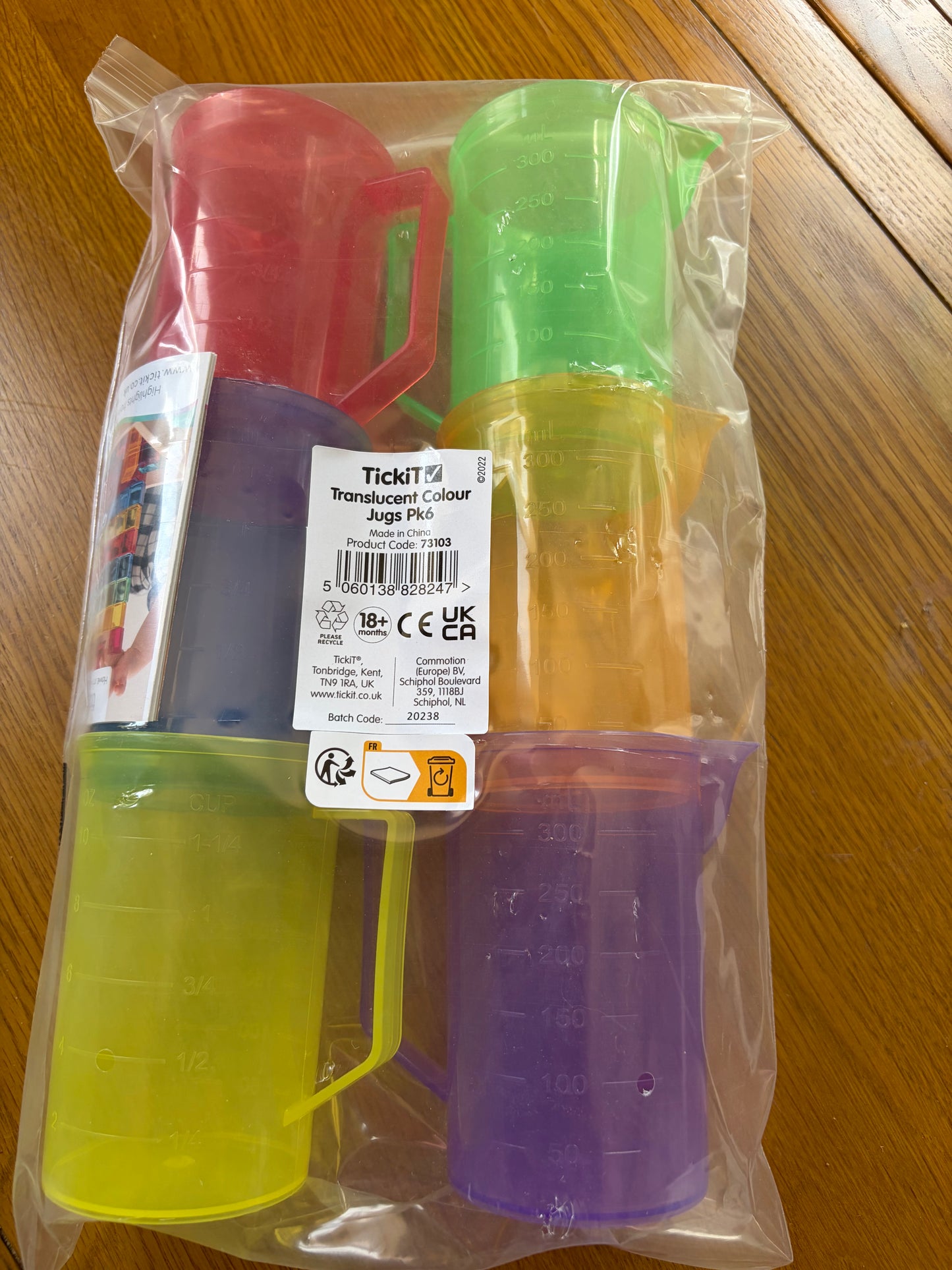 Set of size rainbow translucent jugs with measuring  - sale clearance