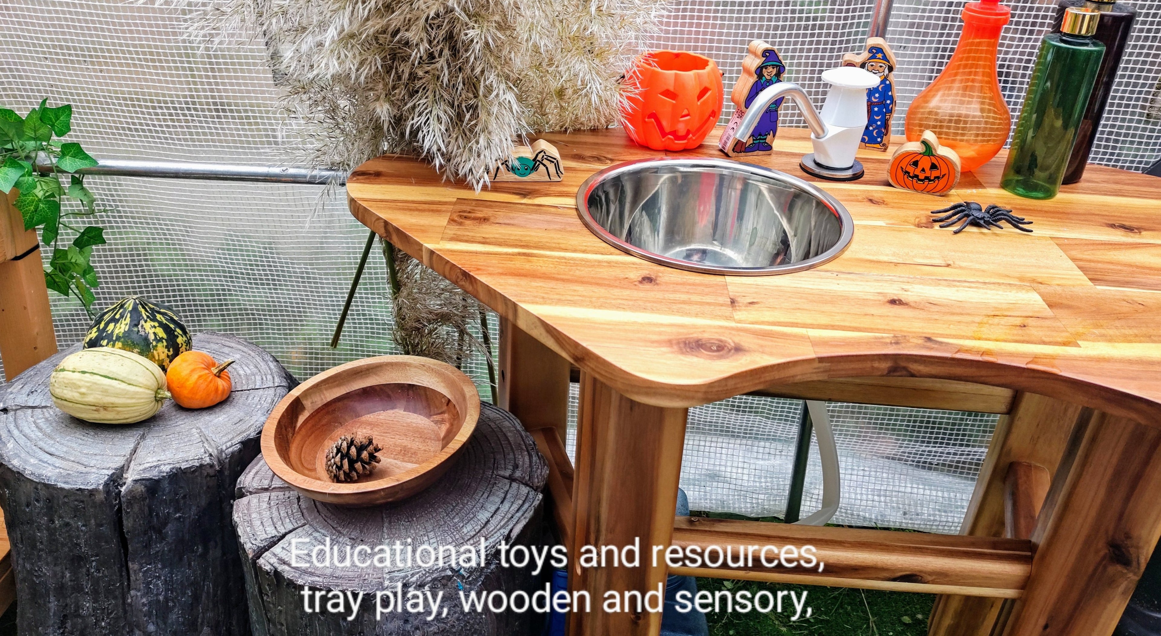 Educational toys. Tray play, wooden and sensory resources