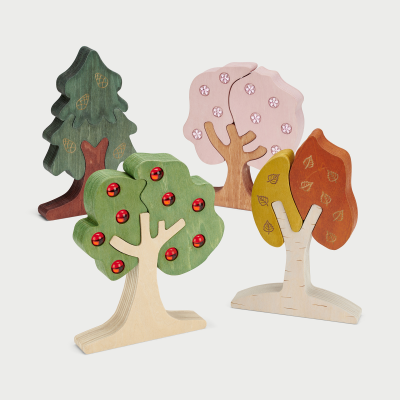 Seasonal Gem Trees - 12 peices with shiny gems for apples!! - NEW autumn, spring, summer, winter