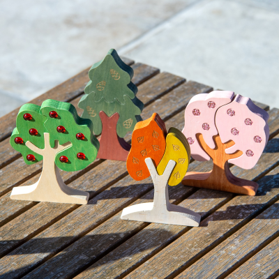 Seasonal Gem Trees - 12 peices with shiny gems for apples!! - NEW autumn, spring, summer, winter