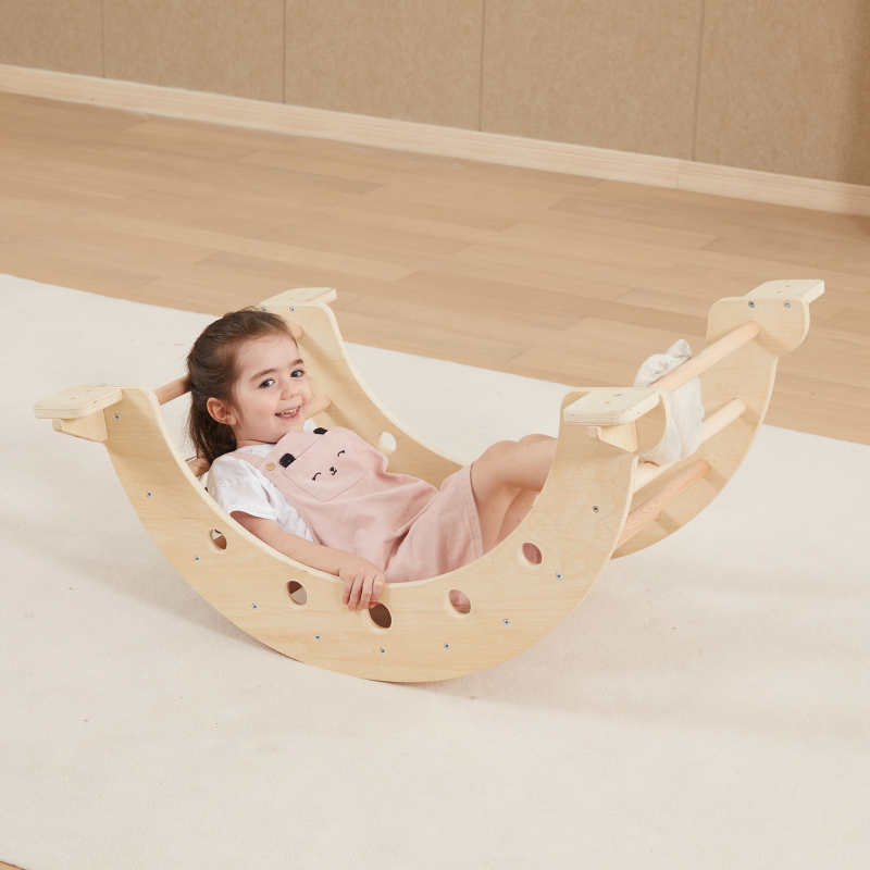 Triangle board and Arch wooden toddler climbing frames