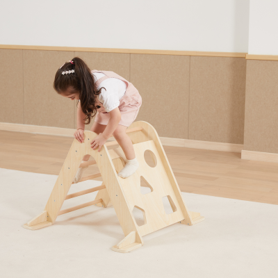 Triangle board and Arch wooden toddler climbing frames