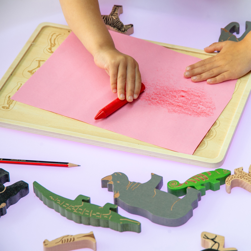 Multi-layer Safari animal wooden puzzle that brings learning to life - NEW