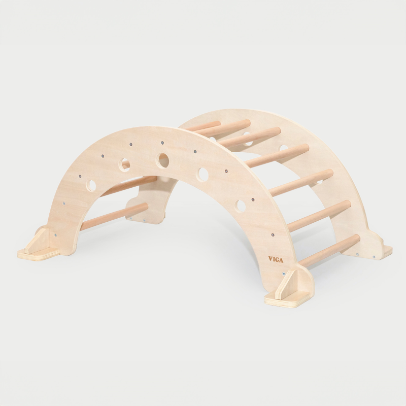 Triangle board and Arch wooden toddler climbing frames