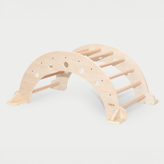 Triangle board and Arch wooden toddler climbing frames