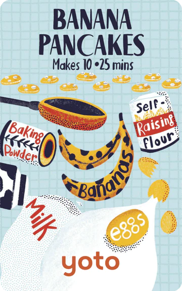 Pancakes!  Lets bake.  Baking with Yoto - Banana Pancakes
