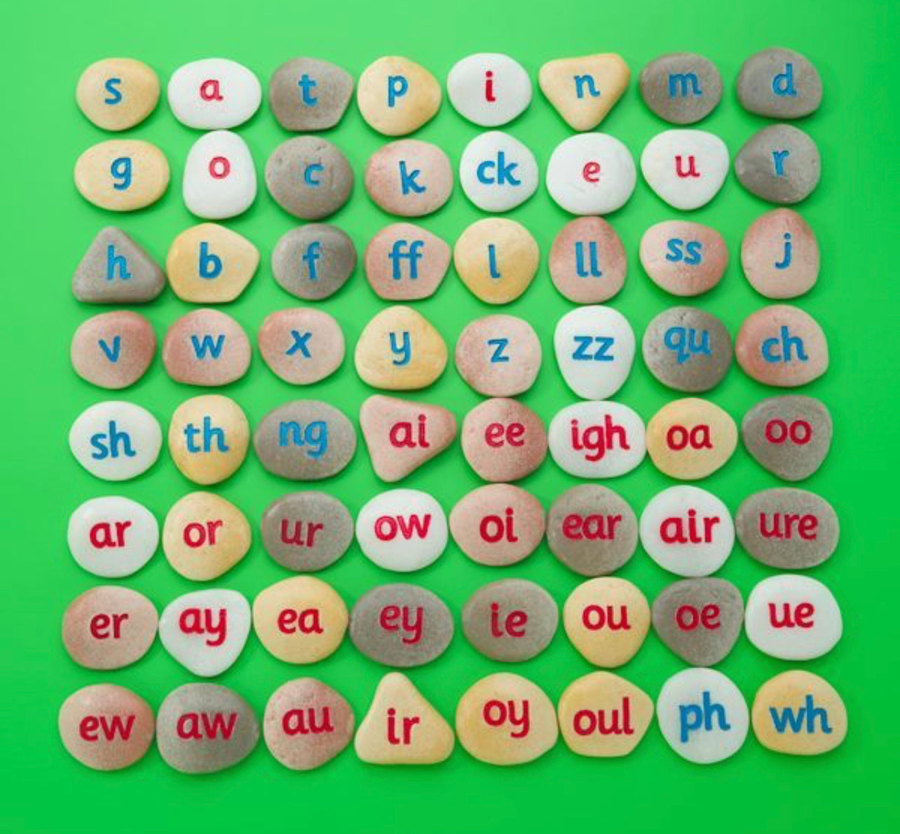 alphabet sensory play pebbles