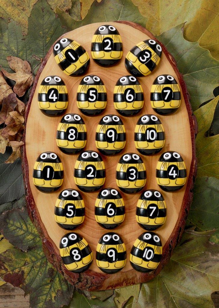 Bee number pebbles - Edutrayplay ltd