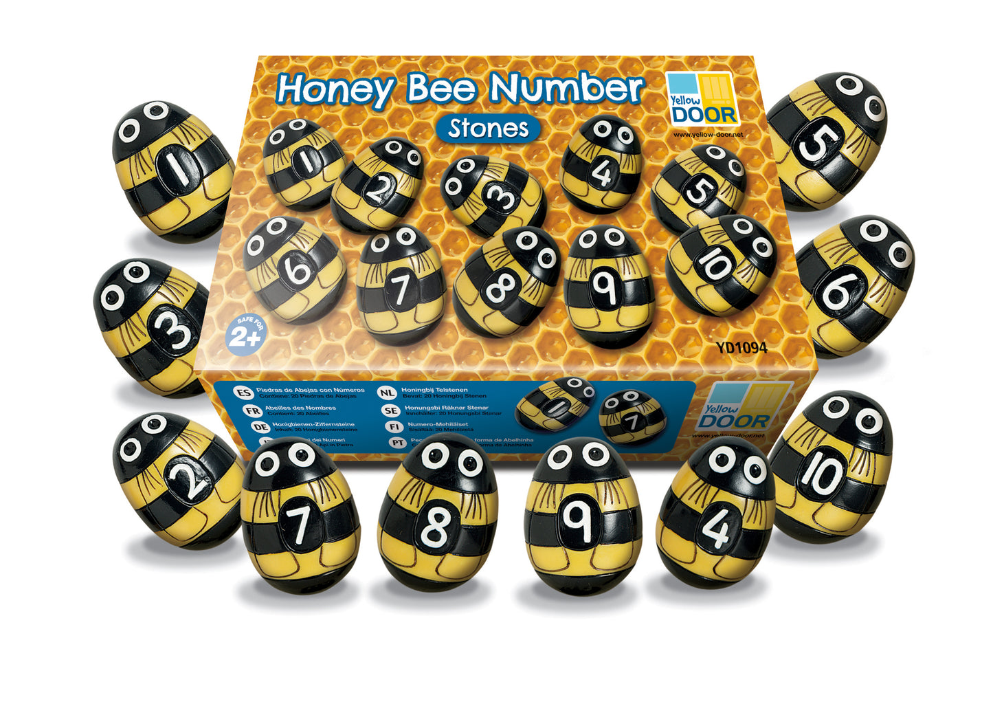 Honey bee number stones - SALE