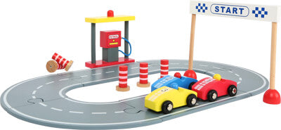 Race car wooden set inc play track - ideal christmas gift