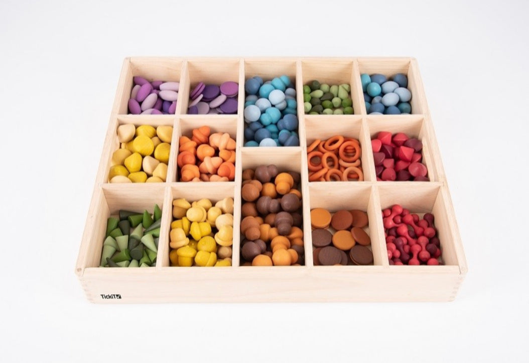 Edutray Wooden storage tray - 14 sections – Edutrayplay ltd
