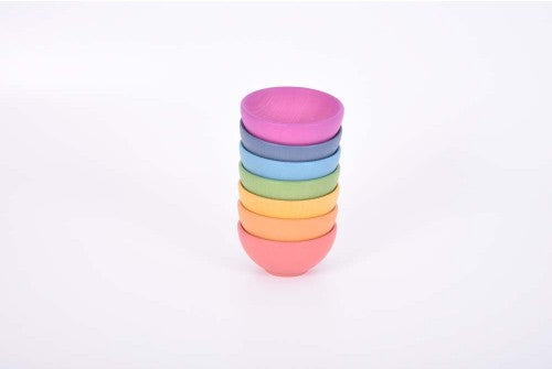 Rainbow wooden bowls pk 7 - Edutrayplay ltd