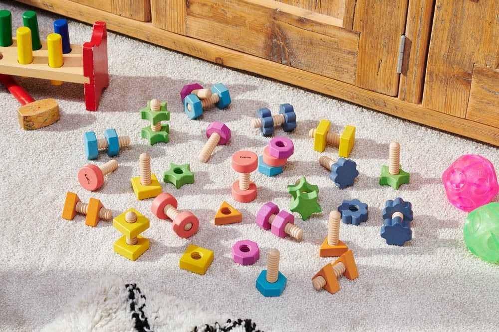 Rainbow wooden nuts and bolts - ideal christmas present