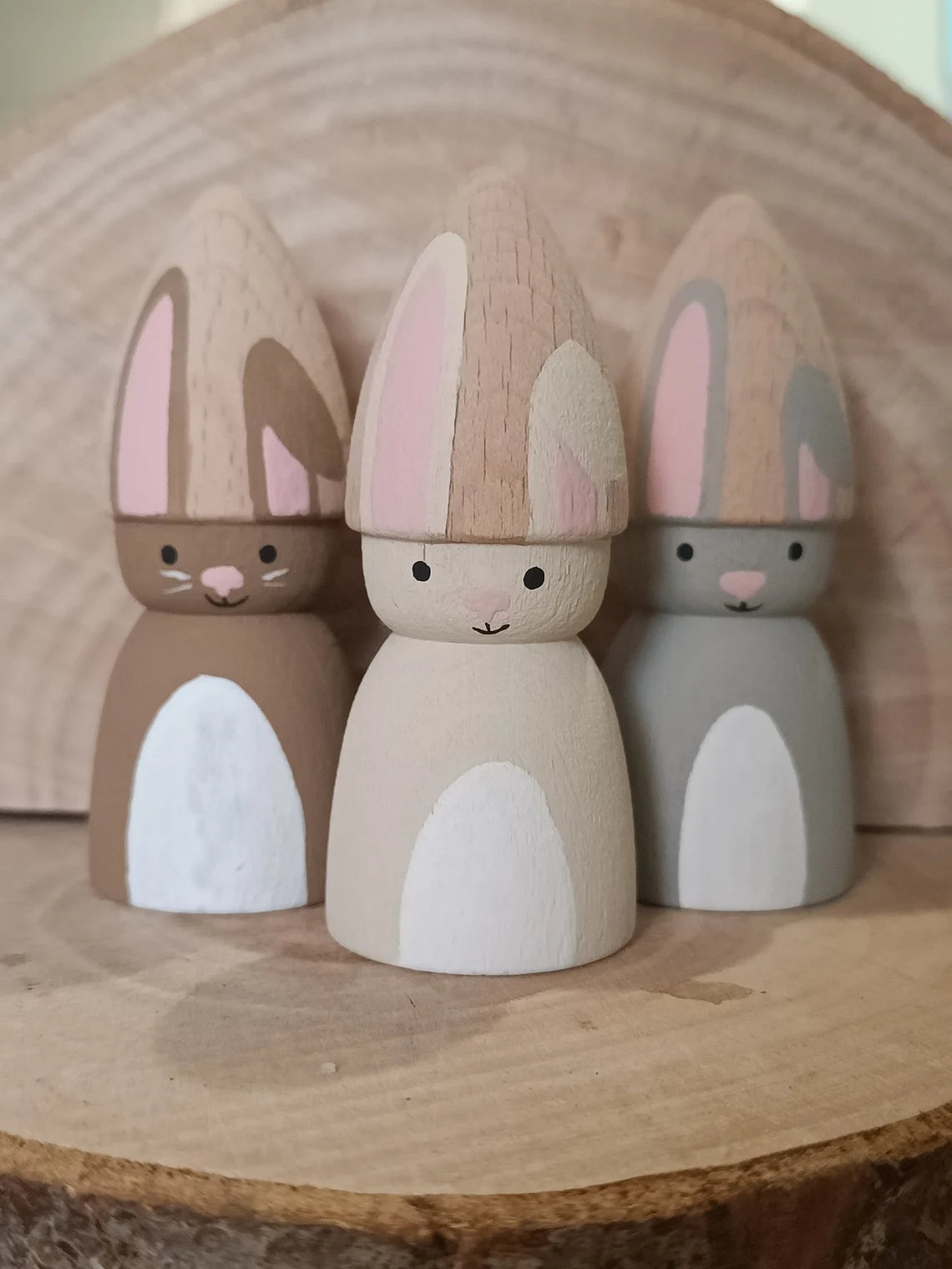 Easter bunny peg doll set