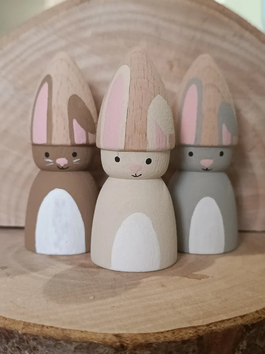 Easter bunny peg doll set