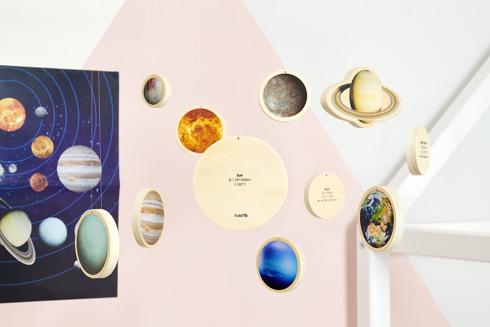 Wooden solar system - planets, space