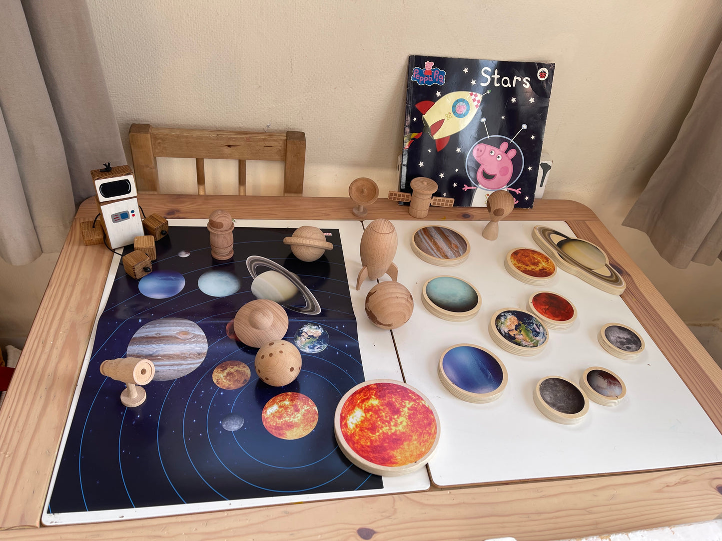 Wooden solar system - planets, space