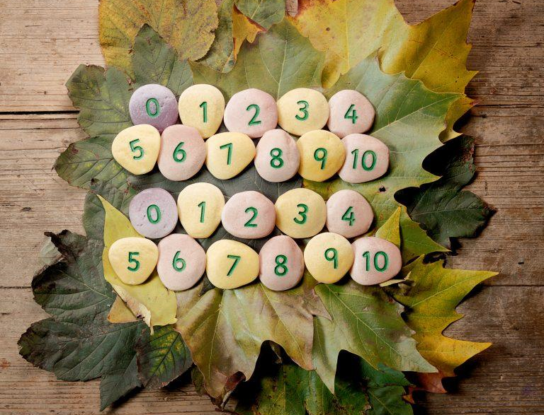 11 Pebbles Yellow Door Number Pebbles 0-10 (11 Stone Pebbles) – Edutrayplay ltd